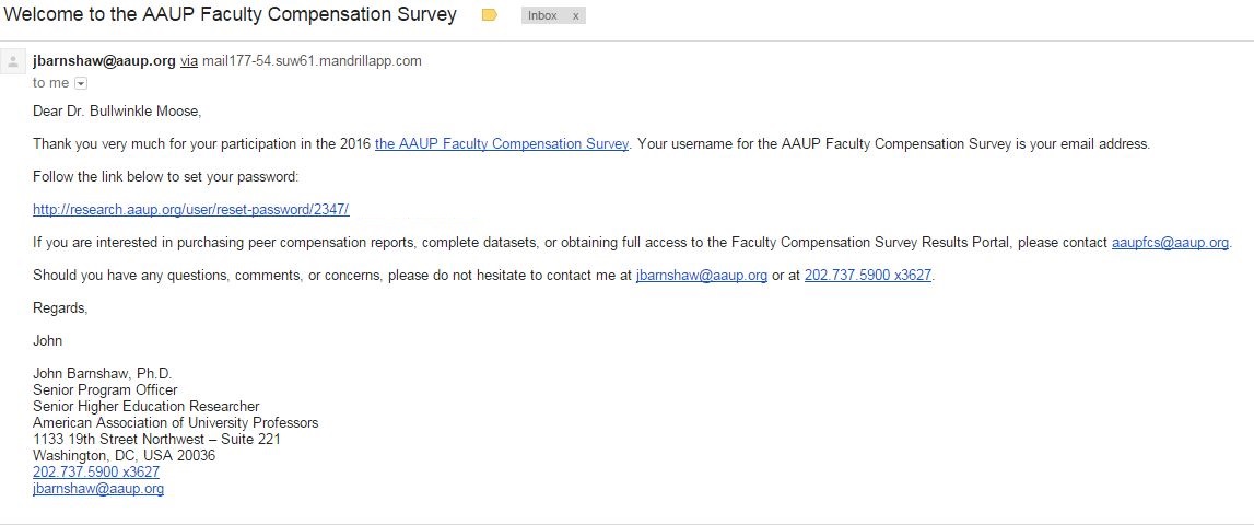 Help - AAUP Faculty Compensation Survey